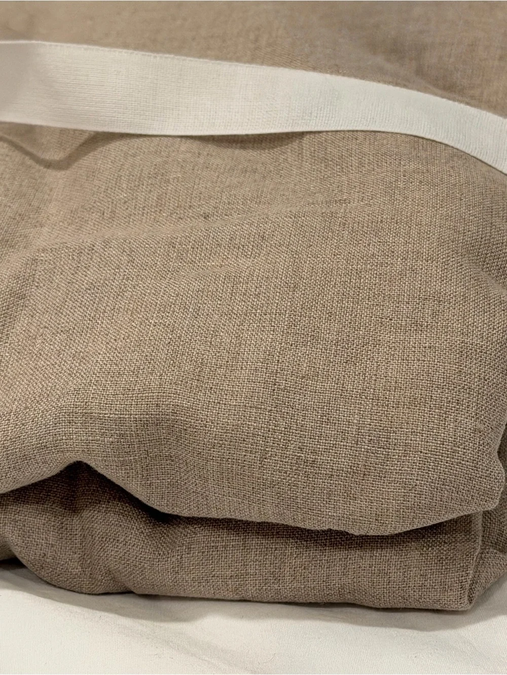 Quince European Linen Curtain Panel 48x96 Dark Flax Light Filtering